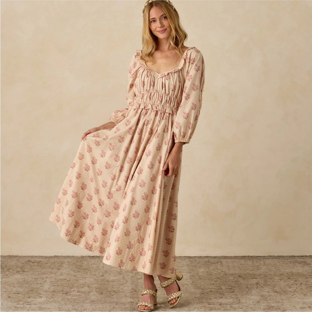 Modern Does 70s NoraLee Junie Dress In Posey Floral Cotton Prairie Dress S